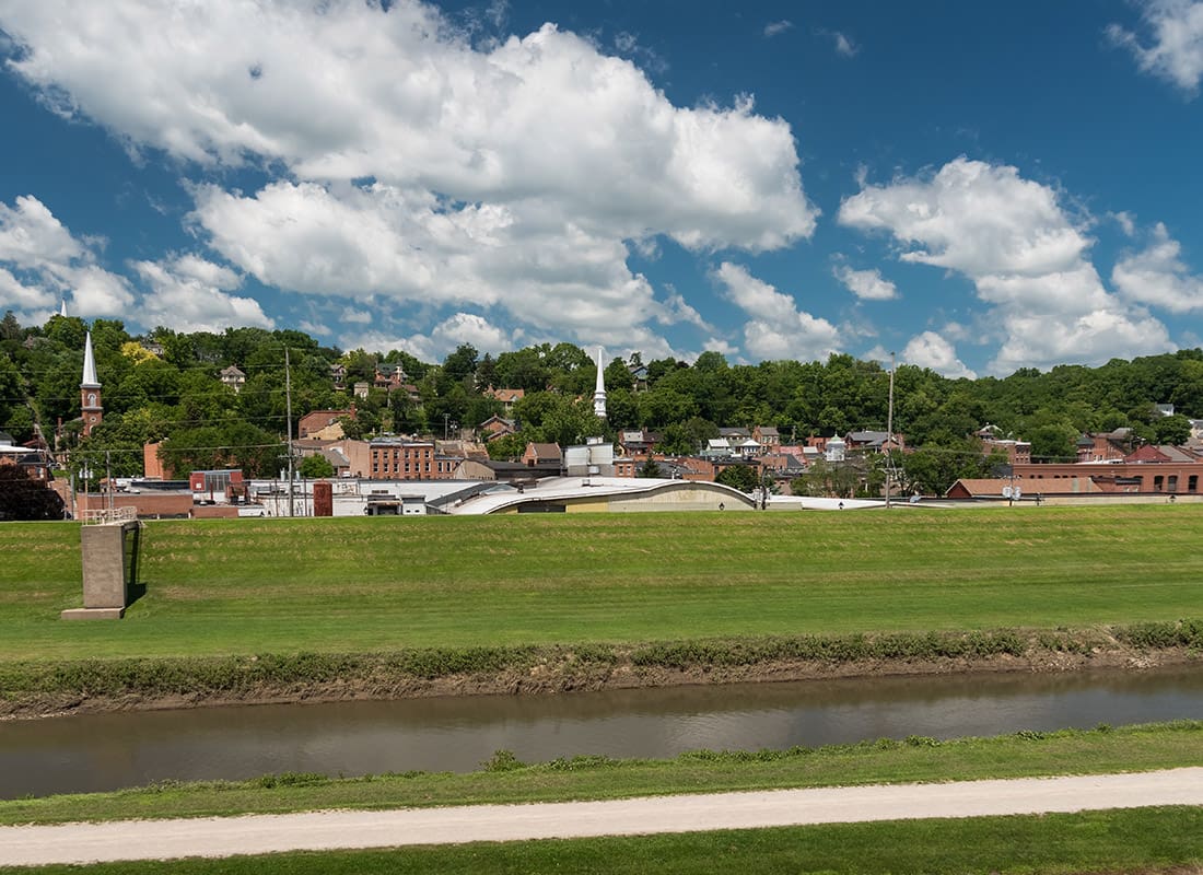 Columbia, MS - River and a Path Way in Galena on a Sunny Day