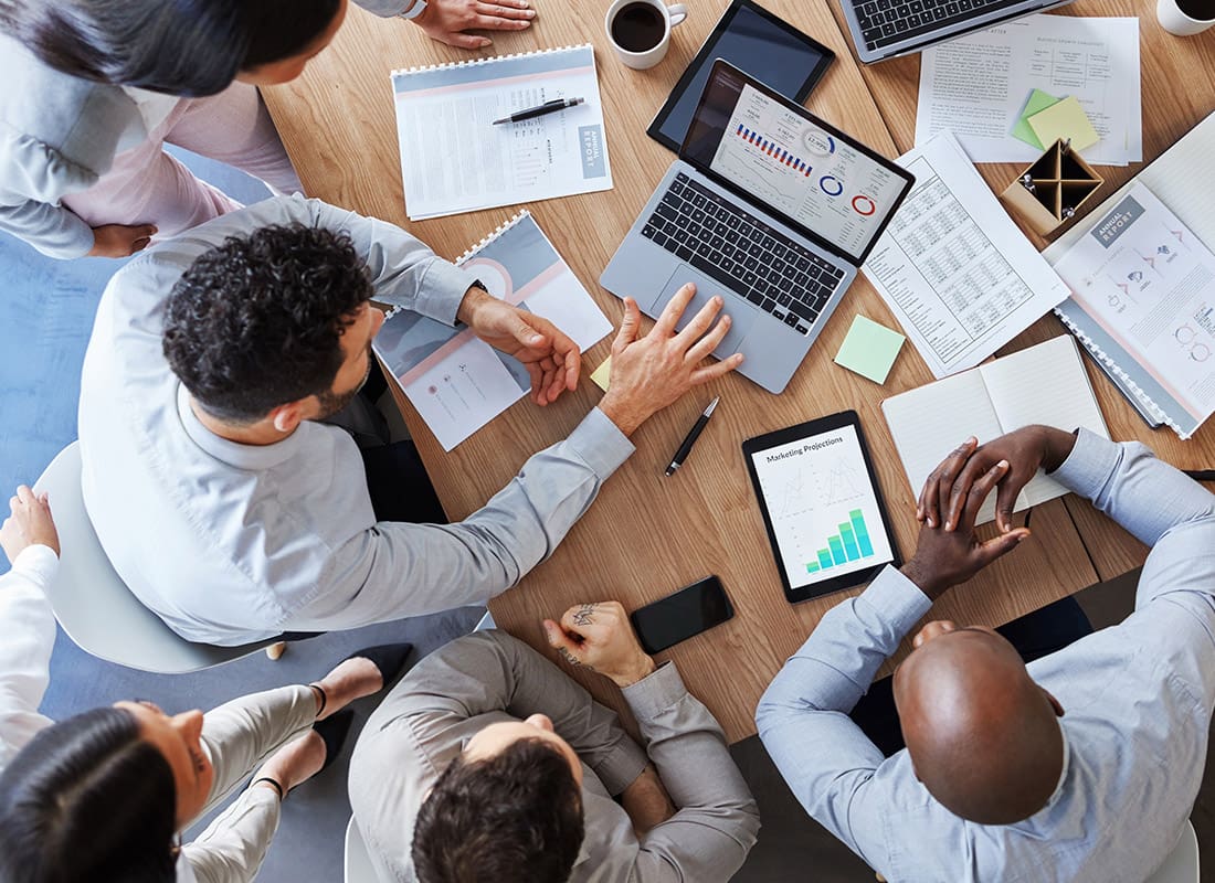 Greenwood Washington, MS - Overhead View of Business Professionals in a Meeting